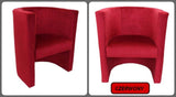 MartHome Chaise Rembourrée Club Vero, Fauteuil Cocktail, Fauteuil Club en Velours Côtelé Parfait pour Le Bureau, Le Salon, l'Hôtel - Mobilier d'Assise Polyvalent, Pouf Fauteuil (Rouge)