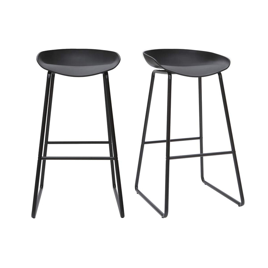 Miliboo Tabourets de Bar Design Noirs H75 cm (Lot de 2) Pebble Miliboo Tabourets de Bar Design Noirs H75 cm (Lot de 2) Pebble