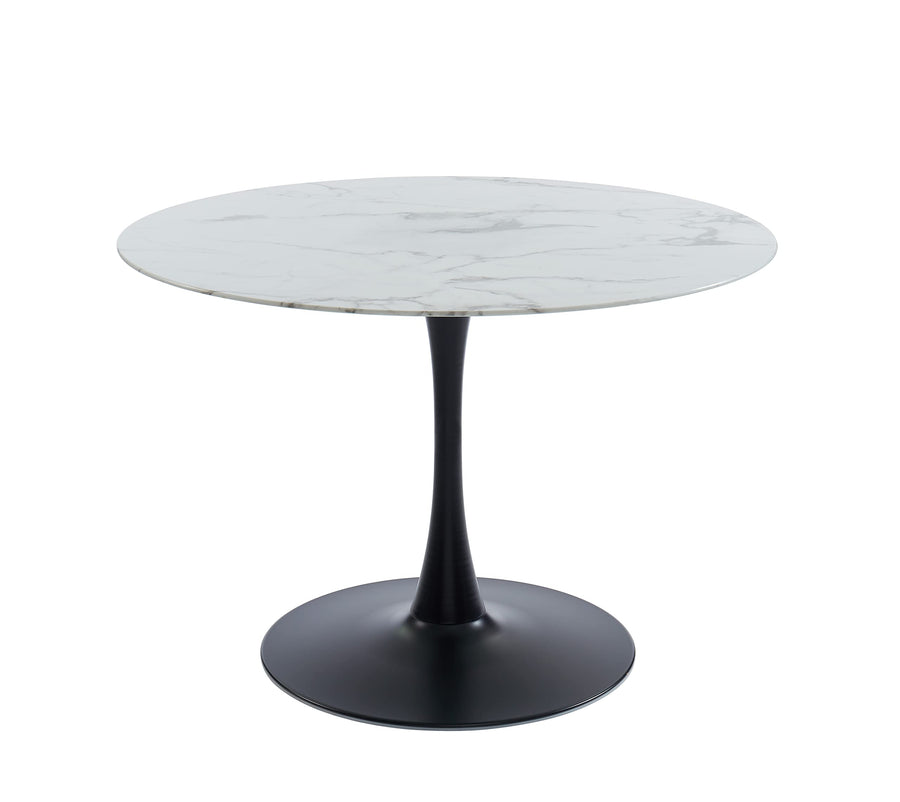 BAÏTA Table à Manger, Verre trempé, Noir, L110cm