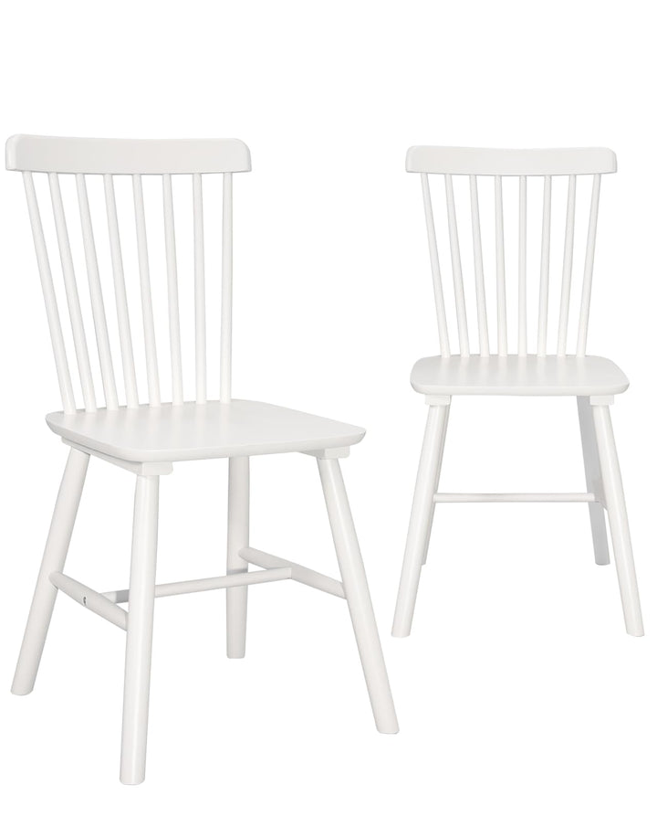 KAYELLES Lot de 2 chaises à barreaux bistrot Vintage Bois Massif Mona (Blanc)