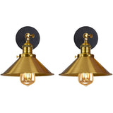 iDEGU Lot de 2 Applique Murale Industrielle Lampe de Plafond de Style Edison Métal Plafonnier Rétro avec Rotation à 180 Degrés - 22CM, Noir (Laiton)