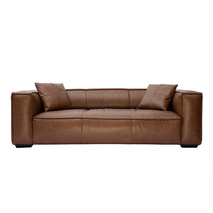 Miliboo Canapé Vintage 3 Places Cuir Marron et Bois Noir Cobain Miliboo Canapé Vintage 3 Places Cuir Marron et Bois Noir Cobain