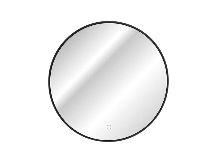 Miroir Mural Rond LED Tactile - Cadre Noir - D 80 Cm - Lustro Luna