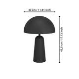 EGLO Lampe de chevet Aranzola, lampe à poser géométrique, lampe de table en métal noir et blanc, luminaire décoratif pour salon et chambre, douille E27