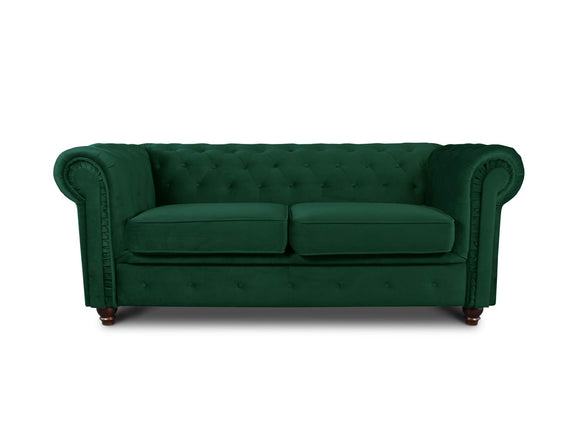 SILAPE - Canapé Asti 2 - Chesterfield canapé 2 Places - Glamour - Salon (Vert (Velvet 78))