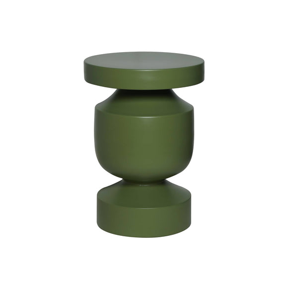 sweeek - Table d'appoint. Bout de canapé. Table de Chevet en métal Coloris Kaki. Alma. Ø30.5 x H 46.5cm