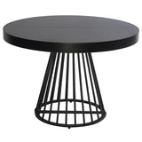Menzzo Table Ronde Extensible Grivery Noir Pieds Noir