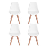 H.J WeDoo Lot de 4 chaises de Salle à Manger scandinaves, Chaises Rétro Bois de hêtre Massif- Blanche