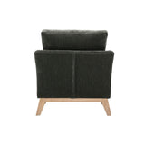 Miliboo Fauteuil scandinave déhoussable en Tissu Effet Velours Kaki et Bois Clair Oslo