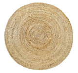 HAMID - Tapis Jute Naturel, Jute Alhambra Rond, Tressé à la Main, Tapis 100% Fibre de Jute pour Salon, Chambre, Décoration, (100x100cm)