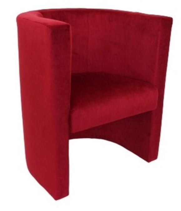 MartHome Chaise Rembourrée Club Vero, Fauteuil Cocktail, Fauteuil Club en Velours Côtelé Parfait pour Le Bureau, Le Salon, l'Hôtel - Mobilier d'Assise Polyvalent, Pouf Fauteuil (Rouge)