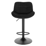 EUGAD Tabouret Bar, Chaise de Bar pivotante, Tabouret de Bar avec Repose-Pieds et Dossier, Tabouret de Comptoir pour Bistro, Restaurant, Cuisine, Hauteur Réglable 62-84cm Noir 1005BY-1