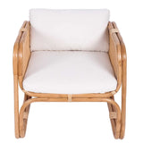 Casa Moro BIMA CF2221 Fauteuil en rotin avec 2 coussins et accoudoirs extra large en rotin naturel | Chaise rétro bohème chic pour jardin, terrasse, salle à manger