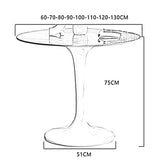 KUviez Table De Bistrot Table À Manger Ronde Table Tulipe du Milieu du Siècle Dessus De Table en Marbre Imprimé pour 4-6 Personnes Table D'appoint Pré-assemblée Table Basse De Loisirs(Size:100CM,Co