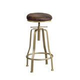 Knjlwa Bar pivotant Industriel Tabouret, Tabouret Pub Cuisine Rustique Vintage for Le Petit déjeuner Bar, comptoir, Cuisine et Maison Hauteur Ajustable Max.Charge 60~200 kg 80cm, avec des Jambes d'or