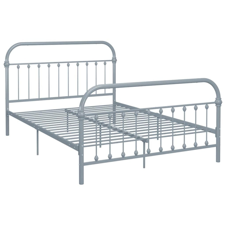 vidaXL Cadre de Lit Sommier à Lattes Lit Double Lit Adulte Cadre à Lattes sur Pied Chambre à Coucher Maison Intérieur Gris Métal 160x200 cm vidaXL Cadre de Lit Sommier à Lattes Lit Double Lit Adulte Cadre à Lattes sur Pied Chambre à Coucher Maison Intérieur Gris Métal 160x200 cm