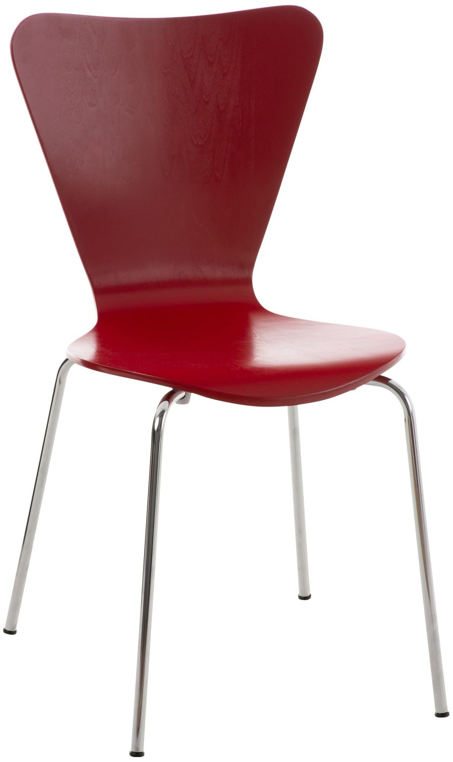 Chaise Empilable Calisto en Bois - Assise Ergonomique - Chaise de Salle d'Attente en Bois Chaise, Hauteur Assise 45 cm -Couleurs au Choix:, Couleur:Rouge