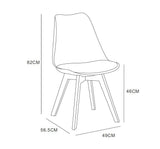 mcc direct Eva Lot de 4 chaises de salle à manger, de cuisine, de bureau, de salon Orange