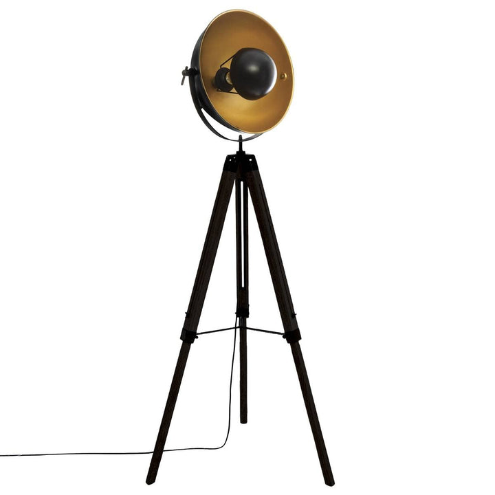 Atmosphera - Lampadaire trépied Lahti noir et doré - métal H162 cm