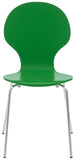 CLP Chaise Empilable Diego I Chaise De Salle À Manger Confortable I Structure Métallique, Assise en Bois I Design Ergonomique Peu Encombrant, Couleur:Vert