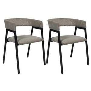 AltoBuy Lot de 2 fauteuils de Table Design en métal et Velours côtelé Coloris Taupe - Amory AltoBuy Lot de 2 fauteuils de Table Design en métal et Velours côtelé Coloris Taupe - Amory