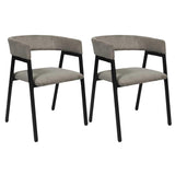 AltoBuy Lot de 2 fauteuils de Table Design en métal et Velours côtelé Coloris Taupe - Amory