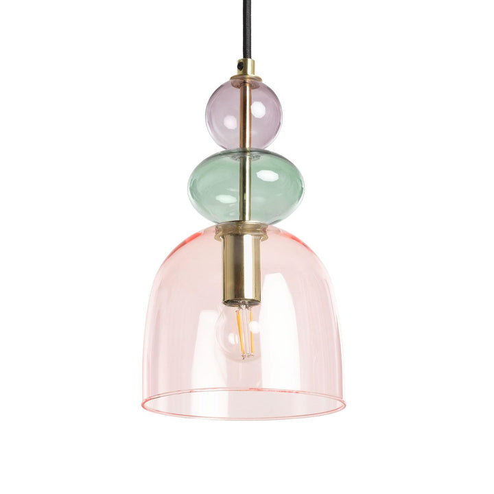 LEDKIA LIGHTING - Suspension Métal et Verre Baudelaire | Design Vintage Élégant | Compatible Ampoules LED E14 | Câble Réglable | Usage Polyvalent, Rose, Verre LEDKIA LIGHTING - Suspension Métal et Verre Baudelaire | Design Vintage Élégant | Compatible Ampoules LED E14 | Câble Réglable | Usage Polyvalent, Rose, Verre