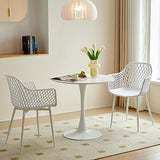 ReseeZac Table à manger ronde, table à manger de cuisine, table à manger pour 2 à 4 personnes, pour salon, salle à manger, bureau, 80 x 80 x 73 cm, plateau de table design interrompu, blanc