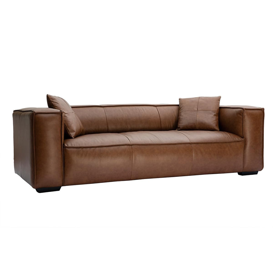 Miliboo Canapé Vintage 3 Places Cuir Marron et Bois Noir Cobain Miliboo Canapé Vintage 3 Places Cuir Marron et Bois Noir Cobain