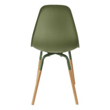Toilinux.com Lot de 4 Chaises scandinave Phenix en polypropylène et métal - Vert