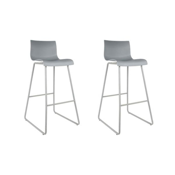 Home Deco Factory, HD6364, Lot de 2 Tabourets de Bar Moderne en Plastique, Design épuré et Chic, idéal pour Cuisine ou Salon, Hauteur d'assise 76 cm, Dimensions 55x47x99 cm, Couleur Gris