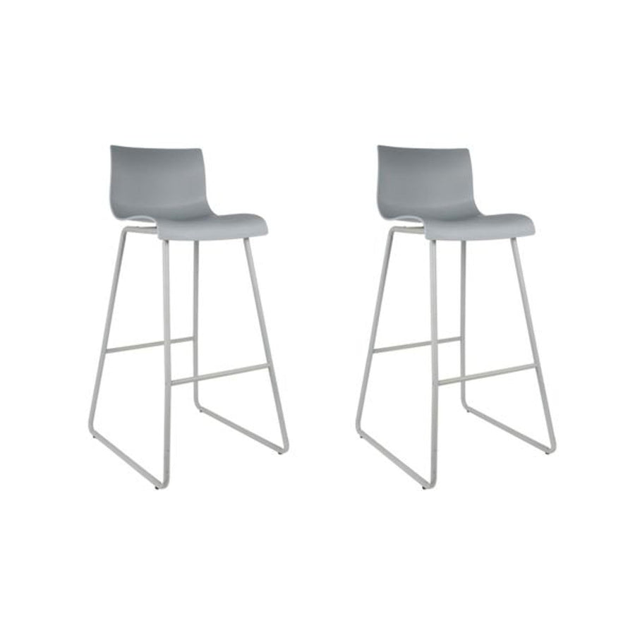 Home Deco Factory, HD6364, Lot de 2 Tabourets de Bar Moderne en Plastique, Design épuré et Chic, idéal pour Cuisine ou Salon, Hauteur d'assise 76 cm, Dimensions 55x47x99 cm, Couleur Gris