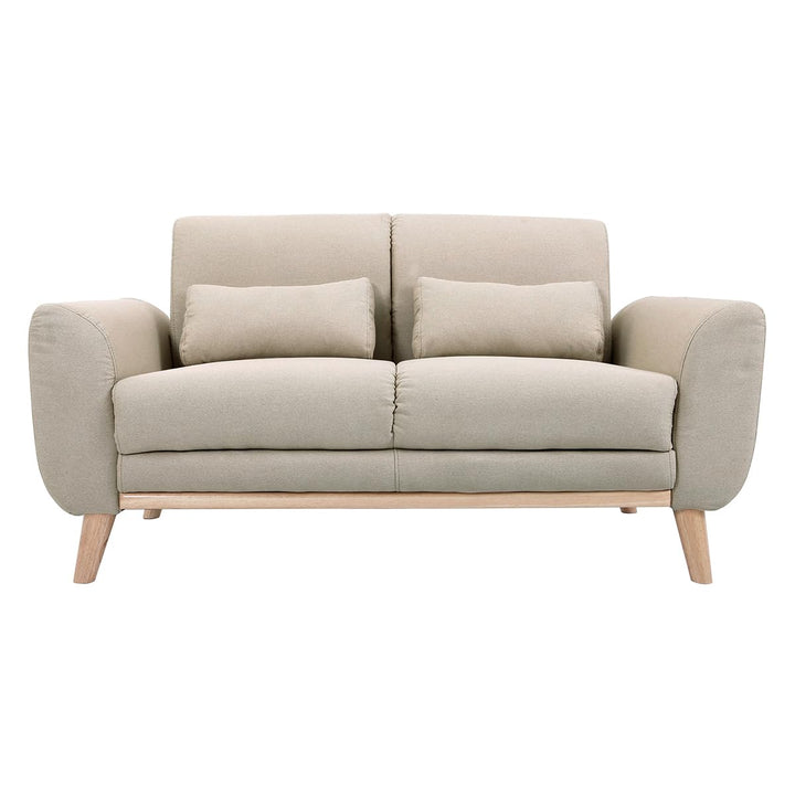 Miliboo Canapé scandinave 2 Places en Tissu Beige et Bois Clair EKTOR Miliboo Canapé scandinave 2 Places en Tissu Beige et Bois Clair EKTOR