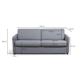 LOUNGITUDE - Agathe - Canapé Convertible - Express - 3 Places - Véritable Matelas - en Tissu - Gris Clair -L178cm