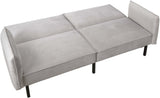 Canapé Convertible Effet Velours - 198 x 90 x 83 cm. - Taupe