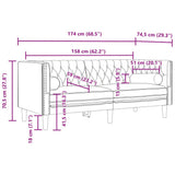 Lumanois Canapé Chesterfield avec traversins 2 Places Rose Velours Canapés Rose,372686