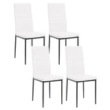 WOLTU Chaise Salle à Manger Lot de 4, Chaise Cuisine avec Dossier Haut, Siège Rembourré en Similicuir, Pieds en Métal, Design Moderne, pour Salon, Cuisine, Salle à Manger, Blanc, EZS46ws-4