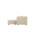 CONCEPT USINE | Canapé Modulable en Velours Côtelé | 3 Places + 1 Pouf | Monroe Beige | Style Moderne et Ultra Tendance | Large Assise et Pouf Modulable | Revêtement : Tissu 100% Polyester