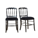 Robin des bois 2 Chaises Napoléon III, laquées Noires et Velours