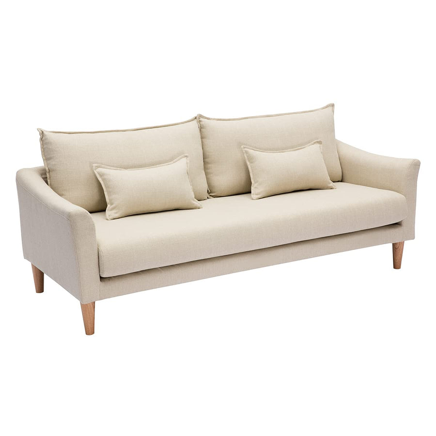 Miliboo Canapé scandinave 3 Places en Tissu Beige et Bois Clair Kate Miliboo Canapé scandinave 3 Places en Tissu Beige et Bois Clair Kate