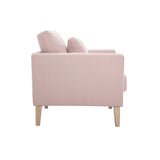 Miliboo Fauteuil scandinave déhoussable en Tissu Rose et Bois Clair Oslo