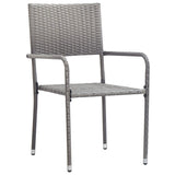 vidaXL Chaise à dîner de Jardin empilable Lot de 2 Gris résine tressée, Chaise à dîner d'extérieur, Chaise de Patio, Fauteuil de Jardin