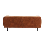 Canapé Design 2-3 Places en Cuir Aspect Vieilli Marron Cognac Morris