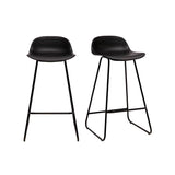 Miliboo Tabourets de Bar Design Noirs H65 cm (Lot de 2) Ella