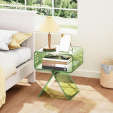 Table basse élégante en acrylique transparent de qualité supérieure avec étagère ouverte pour salon, chambre à coucher et bureau, pas de montage nécessaire, parfaite pour les petits espaces (petite