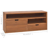 vidaXL Meuble TV en Bois Massif de Teck 90 x 30 x 40 cm
