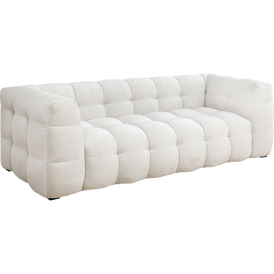 Kare Design - Canapé 3 Places Velours crème 240cm Salamanca