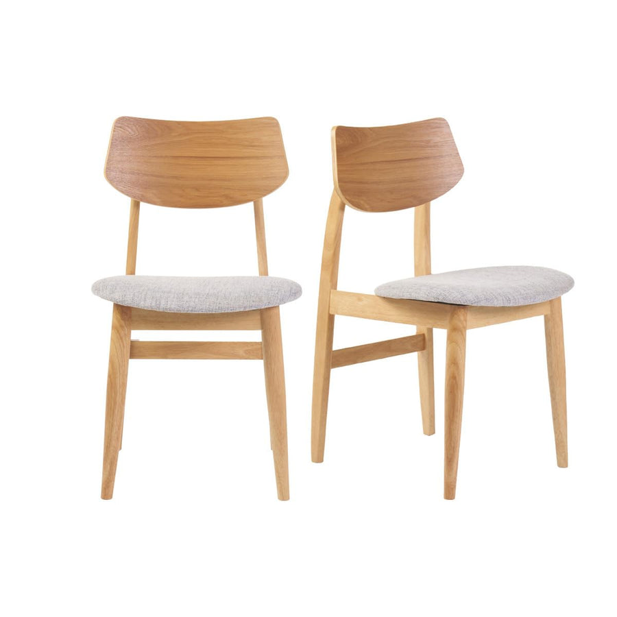 Miliboo Chaises scandinaves en Bois Clair et Tissu Gris Clair (Lot de 2) ELION Miliboo Chaises scandinaves en Bois Clair et Tissu Gris Clair (Lot de 2) ELION