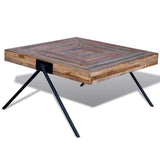 vidaXL Table Basse Table de Salon Teck recyclé avec Pieds V Table d'appoint