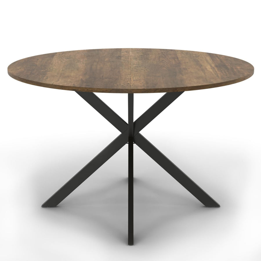 IDMarket - Table à Manger Ronde Alix 6 Personnes Pied araignée Noir et Plateau Bois foncé Hawkins 110 cm IDMarket - Table à Manger Ronde Alix 6 Personnes Pied araignée Noir et Plateau Bois foncé Hawkins 110 cm